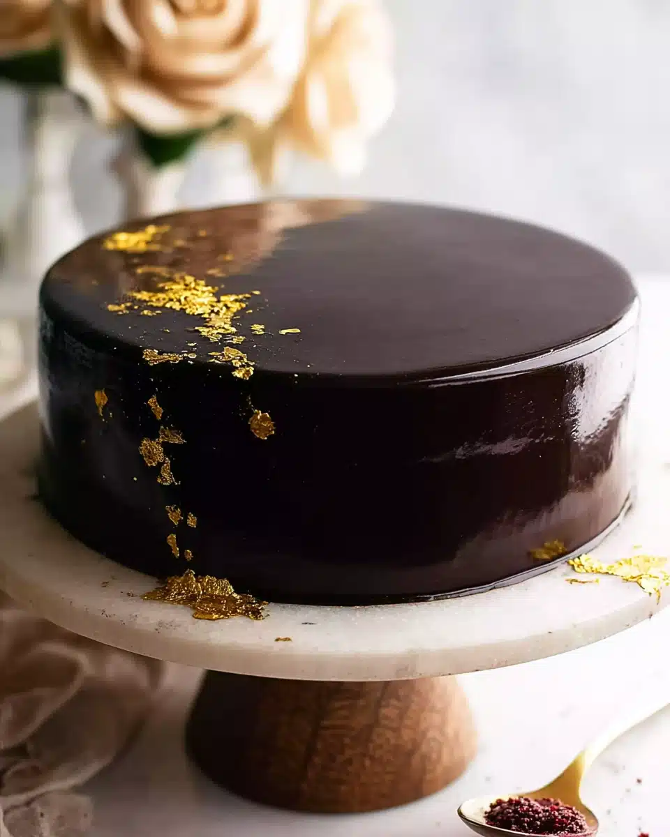 Chocolate Mirror Glaze (Thanksgiving Recipe)