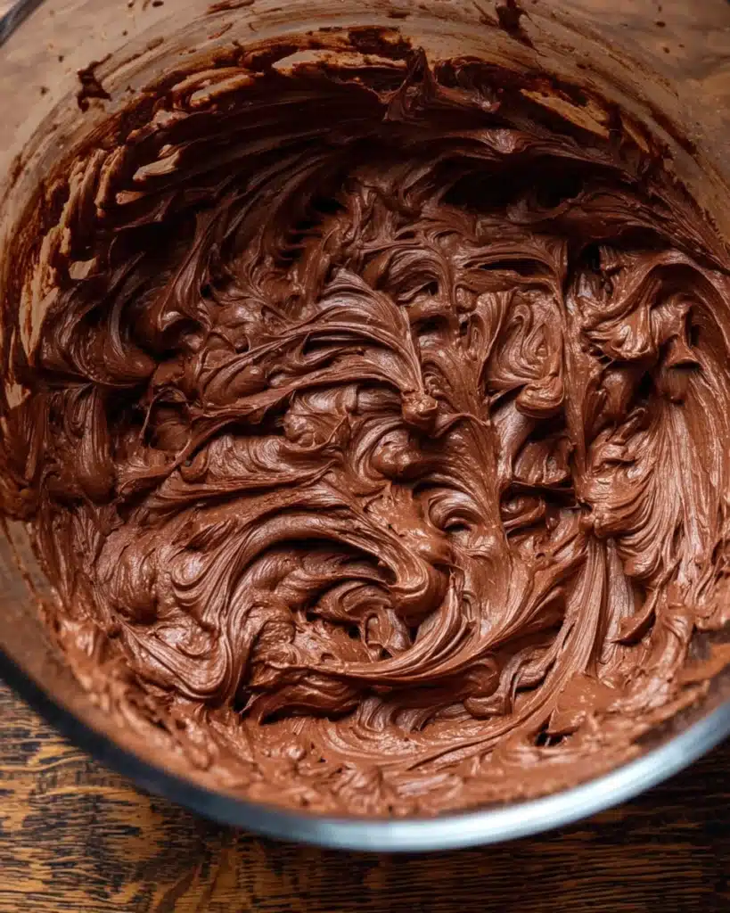 Chocolate Peanut Butter Pie (Thanksgiving Favorite) 4 Whipped chocolate mousse for chocolate peanut butter pie in glass bowl