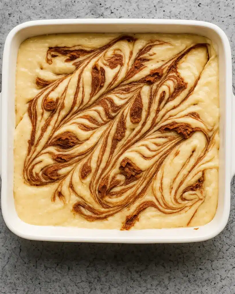 Cinnamon Roll Cake with Cream Cheese Frosting | Perfect Thanksgiving Dessert 4 Cinnamon Roll Cake with Cream Cheese Frosting batter swirled with cinnamon sugar filling