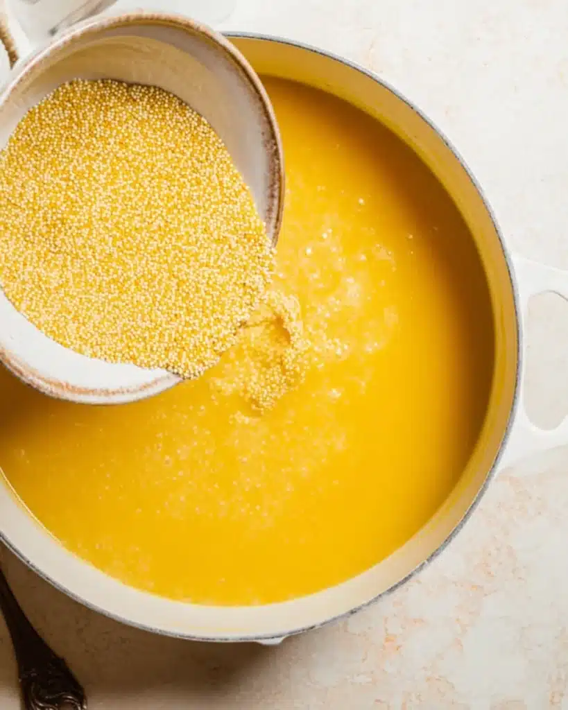 Italian Penicillin Soup Recipe 7 Adding pastina pasta into creamy Italian penicillin soup