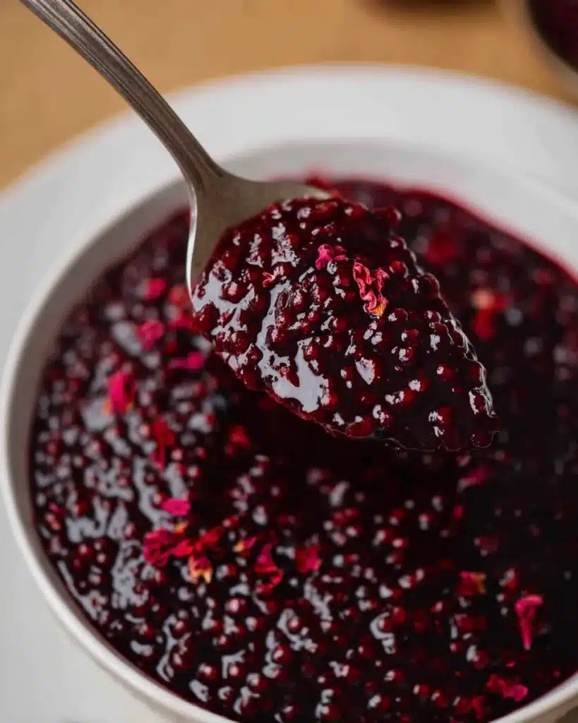 Spooky Black Velvet Halloween Cake 6 Slice of spooky black velvet Halloween cake with blackberry filling