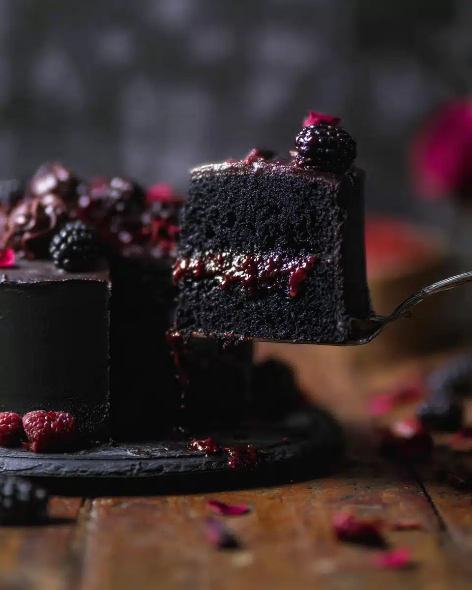 Spooky Black Velvet Halloween Cake