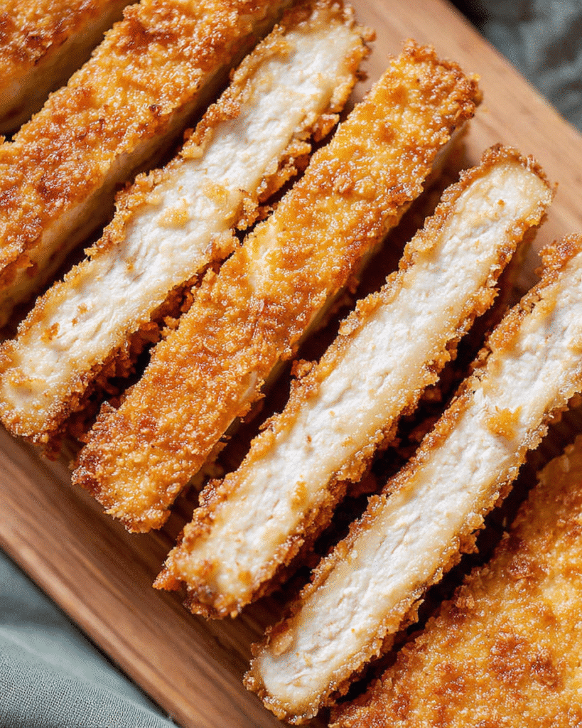 Crispy and Flavorful Tofu Katsu Recipe (Dinner Favorite) 9 Sliced crispy Tofu Katsu cutlets showing golden crust and soft interior