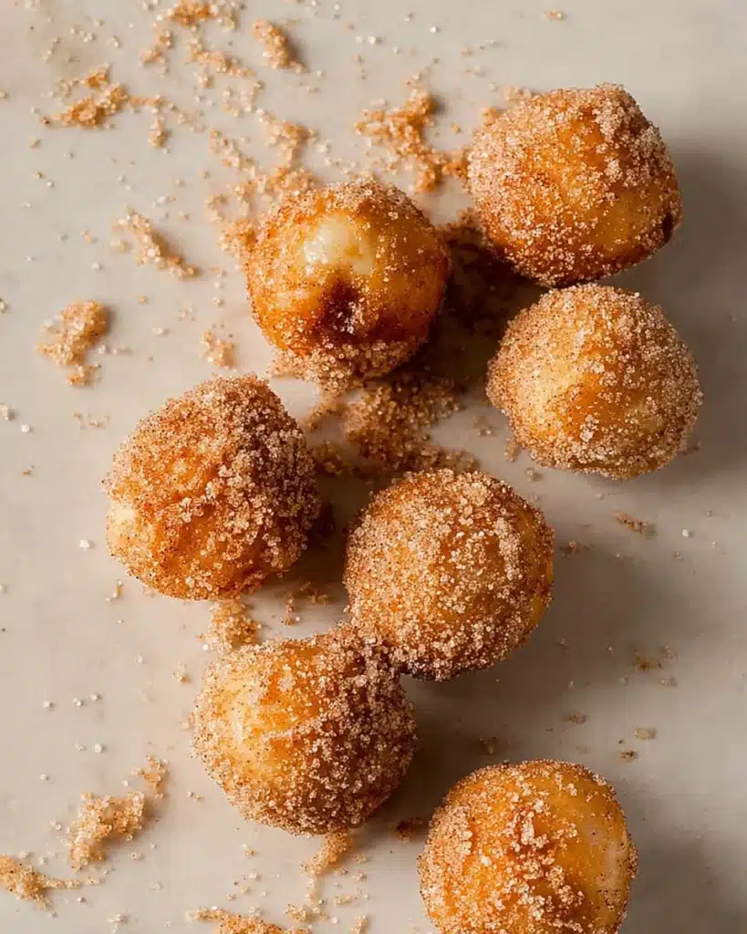 Air Fryer Biscuit Donuts – Quick, Easy, and Irresistibly Fluffy 5 Raw biscuit dough shaped into donuts and holes on parchment paper