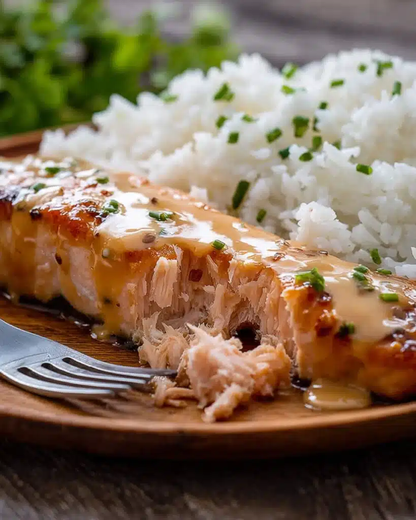 Bang Bang Salmon Recipe: Sweet, Spicy, and Ready Fast 5 Bang Bang Salmon with rice, flaked open to show tender inside