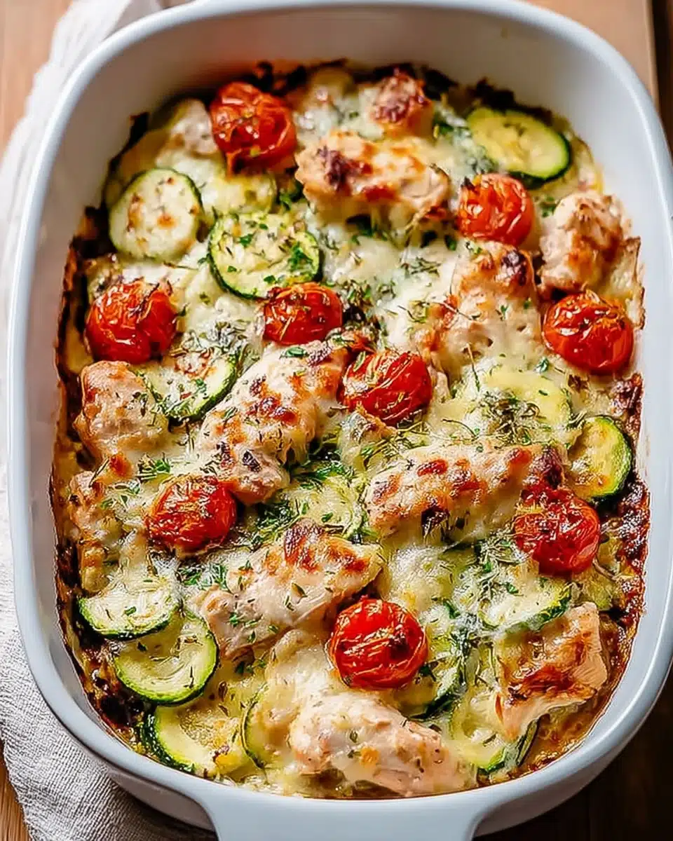 Best Mediterranean Chicken Zucchini Bake