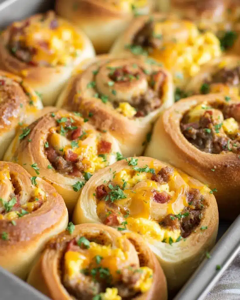 Breakfast Rolls 12 Freshly baked breakfast rolls with eggs, sausage, and cheese