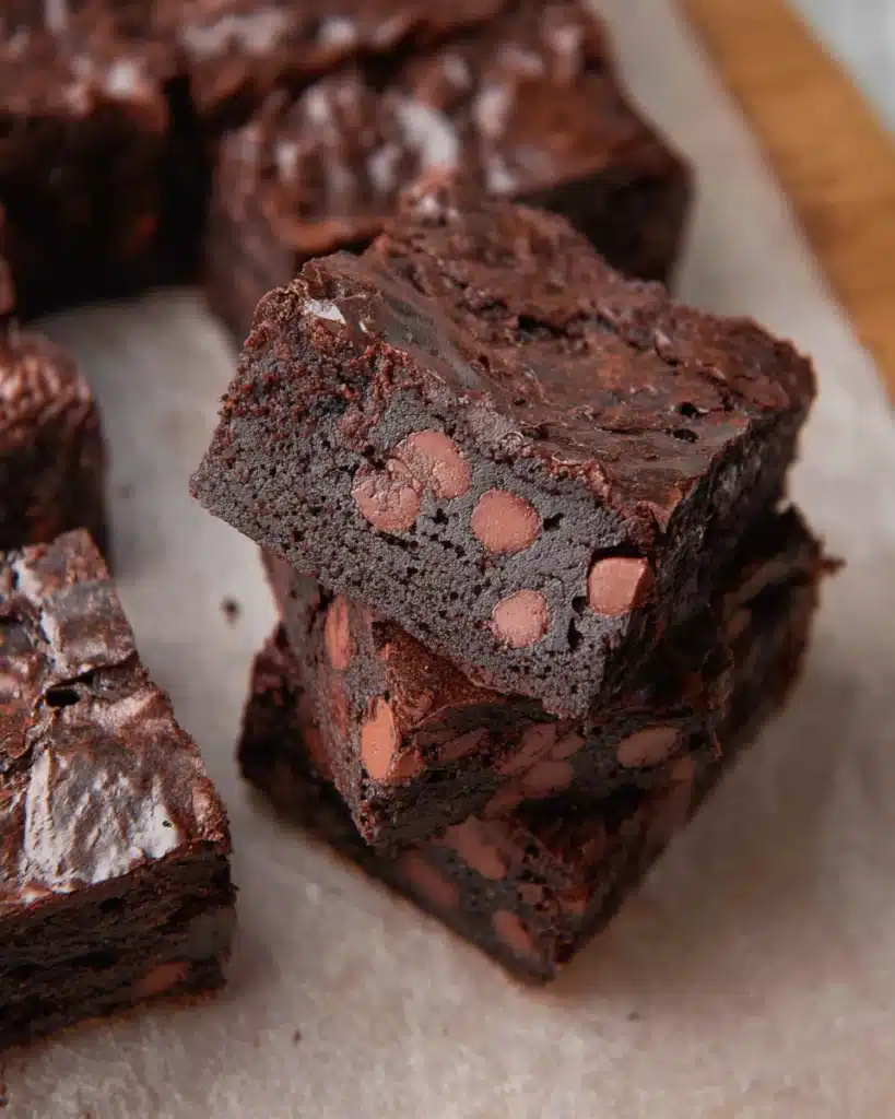 Brownie Recipe (Best Fudgy & Chewy Brownies Ever) 7 Fudgy chocolate brownies with crackly tops and melty chips