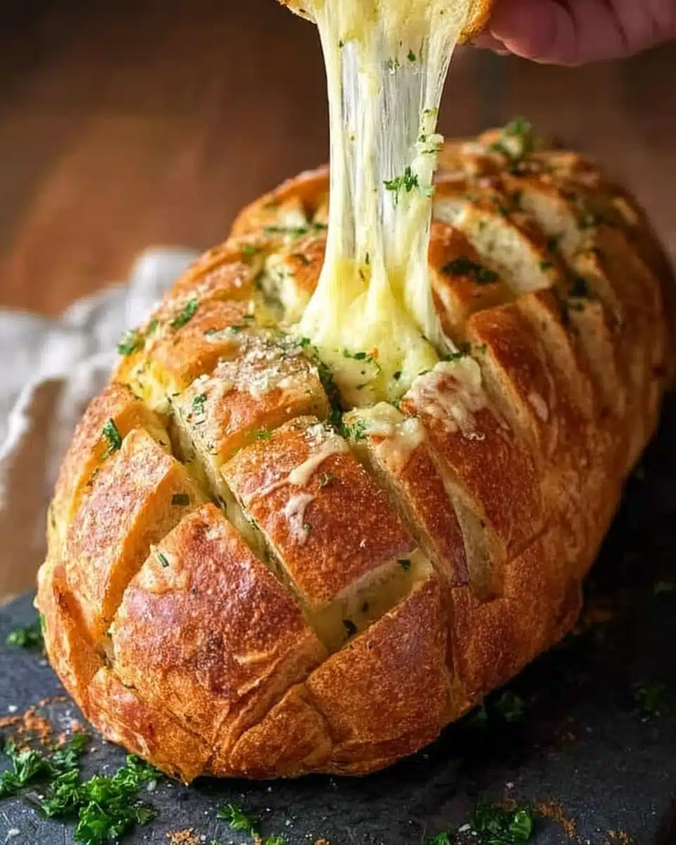 Cheese and Garlic Crack Bread (Pull Apart Bread) Recipe for Thanksgiving