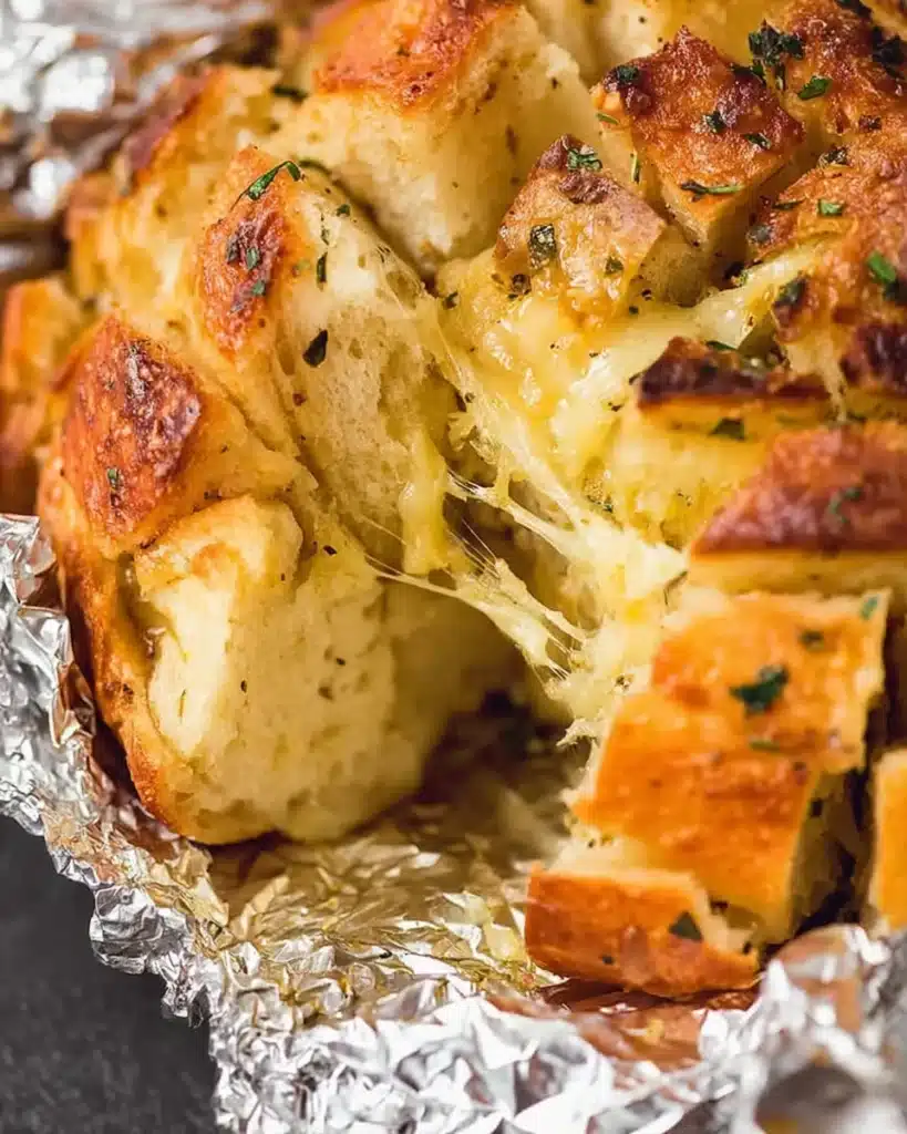 Cheese and Garlic Crack Bread (Pull Apart Bread) Recipe for Thanksgiving 3 Pull apart cheese and garlic crack bread with gooey melted cheese