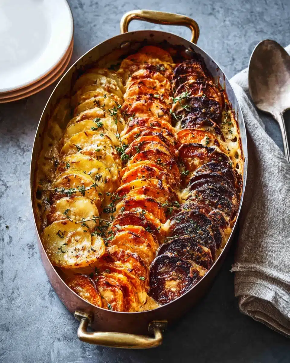 Cheesy Root Vegetable Gratin