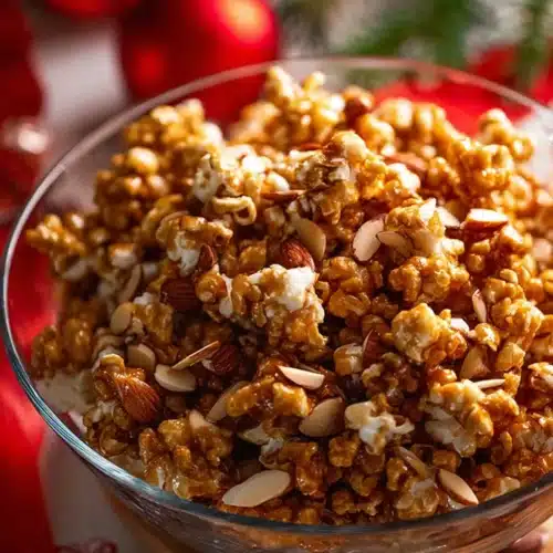 Christmas Popcorn Candy 6 Christmas Popcorn Candy with Caramel and Almonds