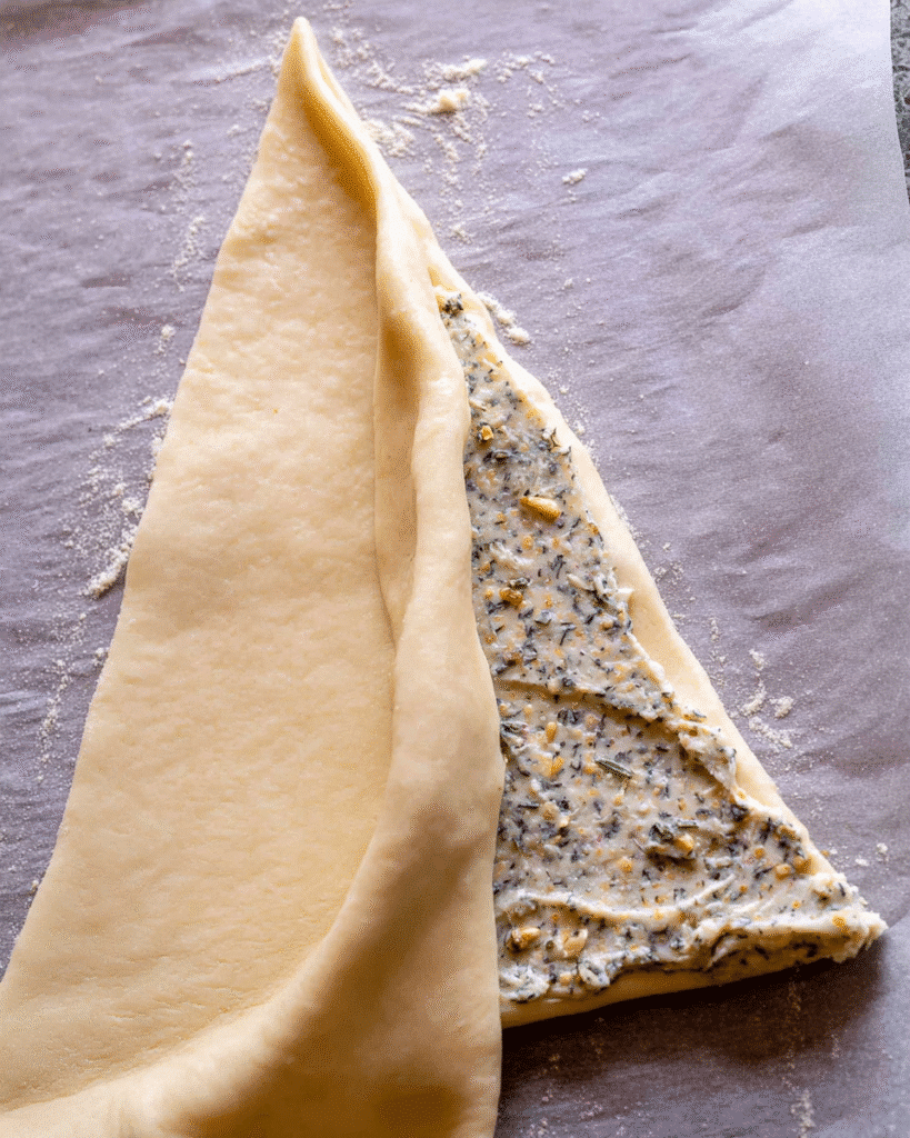 Christmas Tree Garlic Bread Recipe 2 Christmas tree garlic bread dough layered with garlic herb butter filling