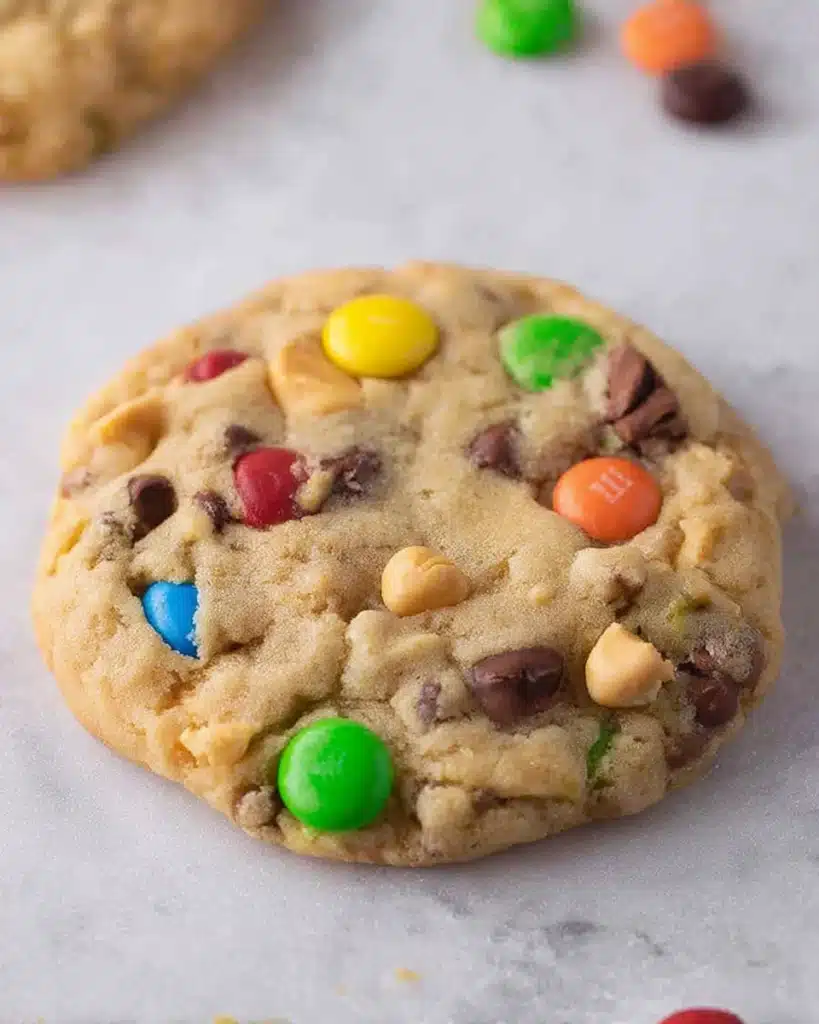 Crumbl Monster Cookie Recipe – Soft & Packed with M&M’s 7 Soft Crumbl Monster cookie with M&M’s and peanut butter chips