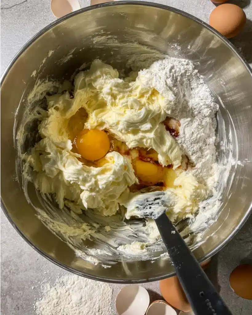 Gluten Free Cookies – Soft, Gooey, and Irresistibly Easy 3 Eggs and vanilla added to creamed butter mixture for gluten free cookies