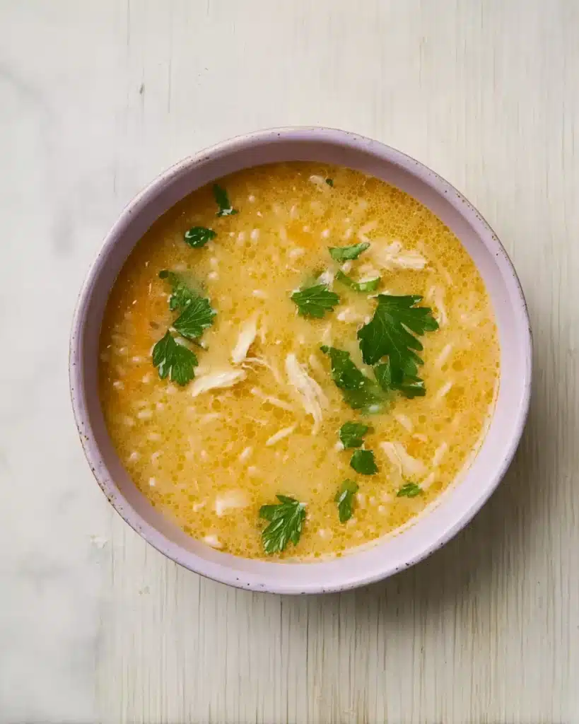 Italian Penicillin Soup Recipe Overview 4 Bowl of Italian Penicillin Soup with pastina, chicken, and parsley