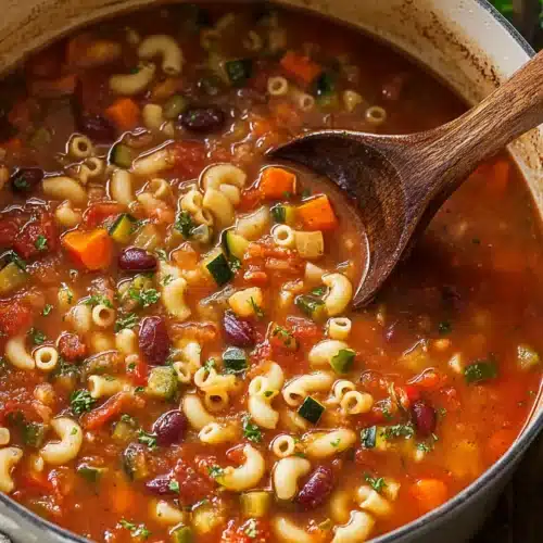 Minestrone Soup Recipe (Hearty and Classic Italian Comfort Food) 6 Hearty minestrone soup with pasta, beans, and vegetables in a tomato broth