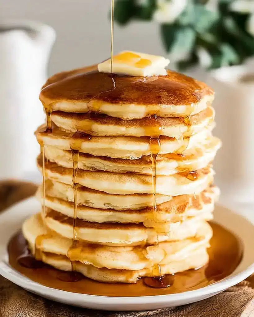 Pancakes – Fluffy, Quick, No-Fail 1 Fluffy pancakes stacked with butter and syrup dripping down for a cozy breakfast
