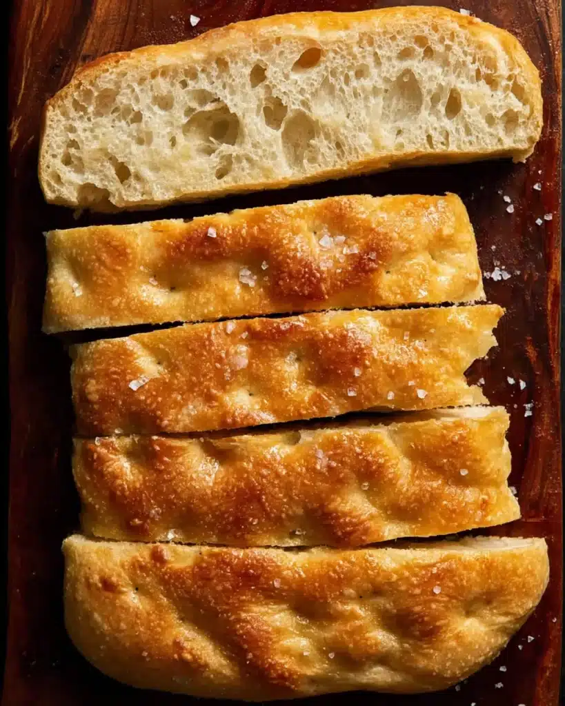 Quick and Dirty Focaccia 6 Close-up of airy focaccia crumb and crispy golden crust