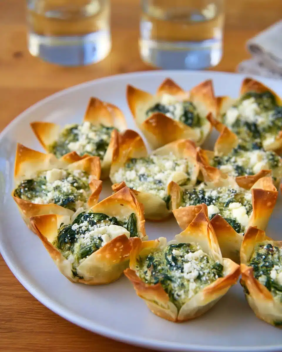 Spinach and Artichoke Wonton Cups