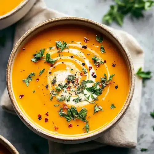 Spicy Butternut Squash and Sweet Potato Soup Recipe 5 Creamy spicy butternut squash and sweet potato soup with herbs and coconut cream