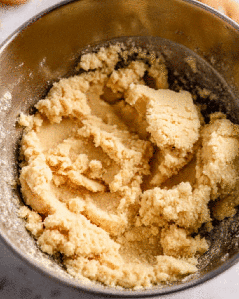 Thumbprint Cookies – A Classic Christmas Cookie Favorite 4 Freshly mixed thumbprint cookie dough in a metal bowl