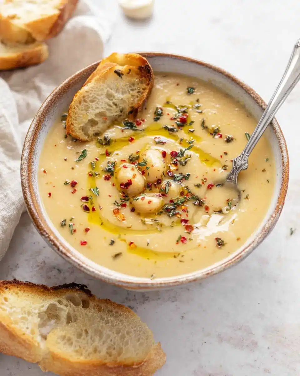 Vegan Garlic Chickpea Soup
