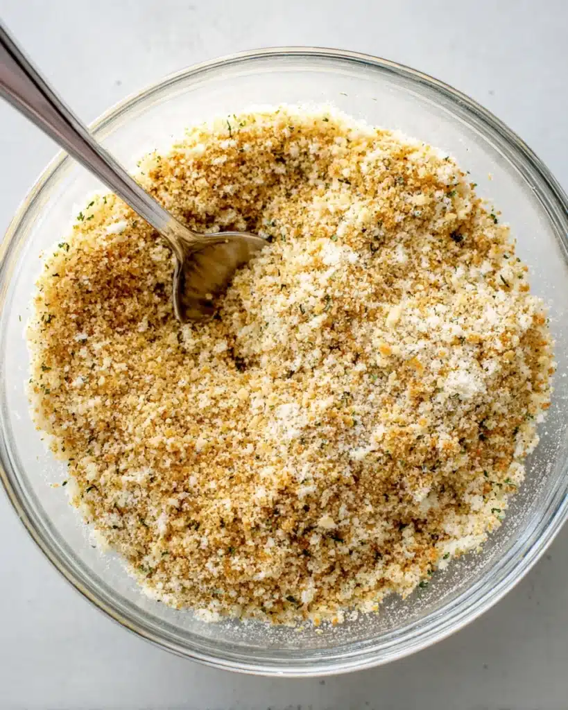 Breadcrumb and parmesan mixture for air fryer zucchini fries coating