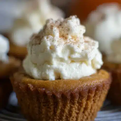 Easy Pumpkin Pie Cupcakes with whipped cream and cinnamon