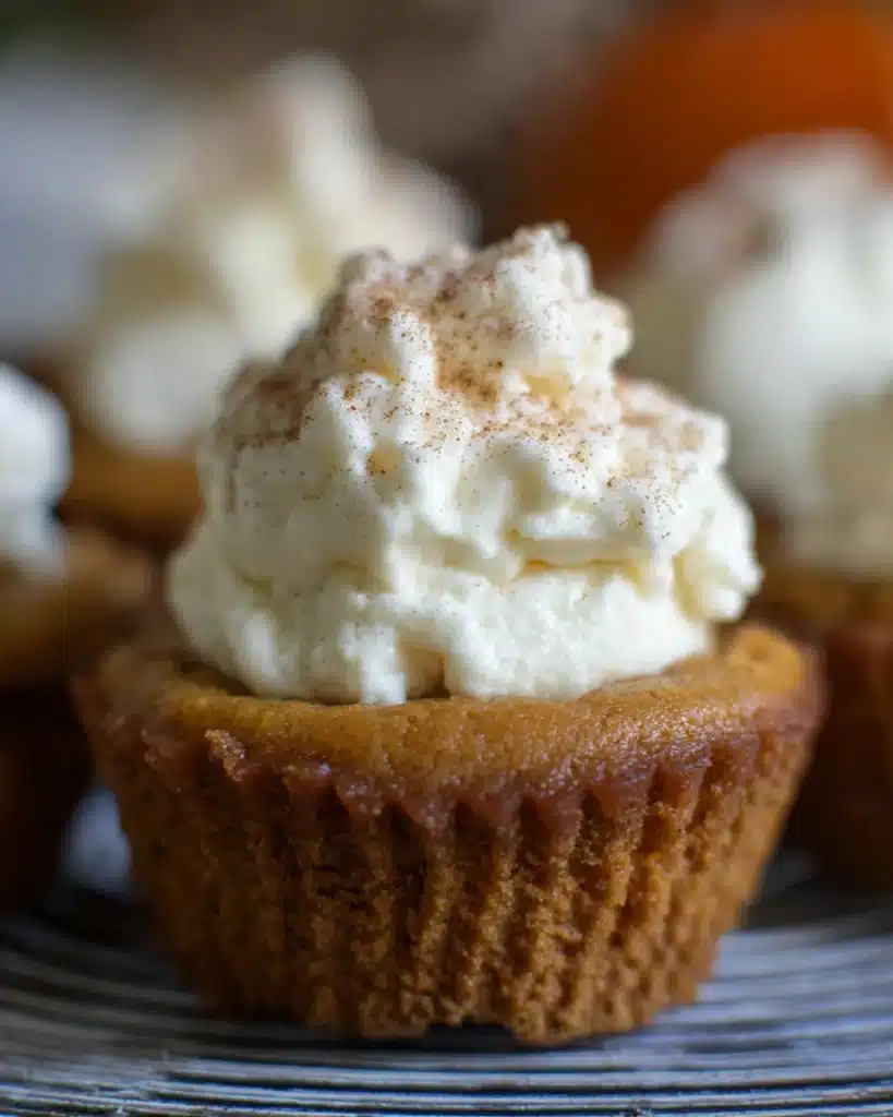 Easy Pumpkin Pie Cupcakes with whipped cream and cinnamon