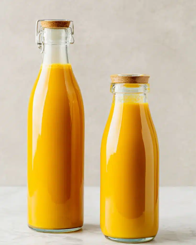 Bottled golden Jamu Juice made with turmeric, ginger, and lemon