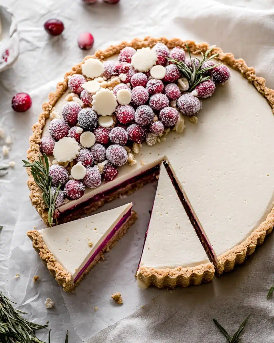 White Chocolate Cranberry Tart (Gluten-Free & Dairy-Free Christmas Dessert)