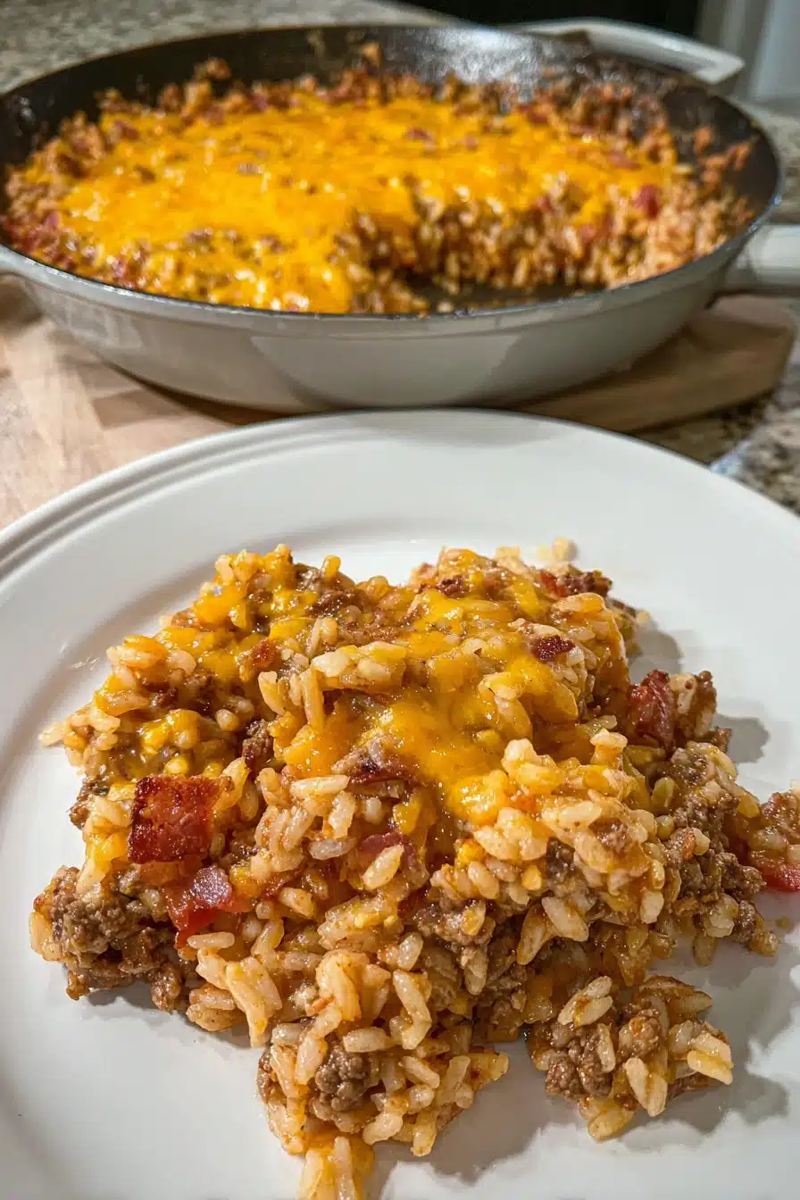Bacon Cheeseburger Rice Skillet