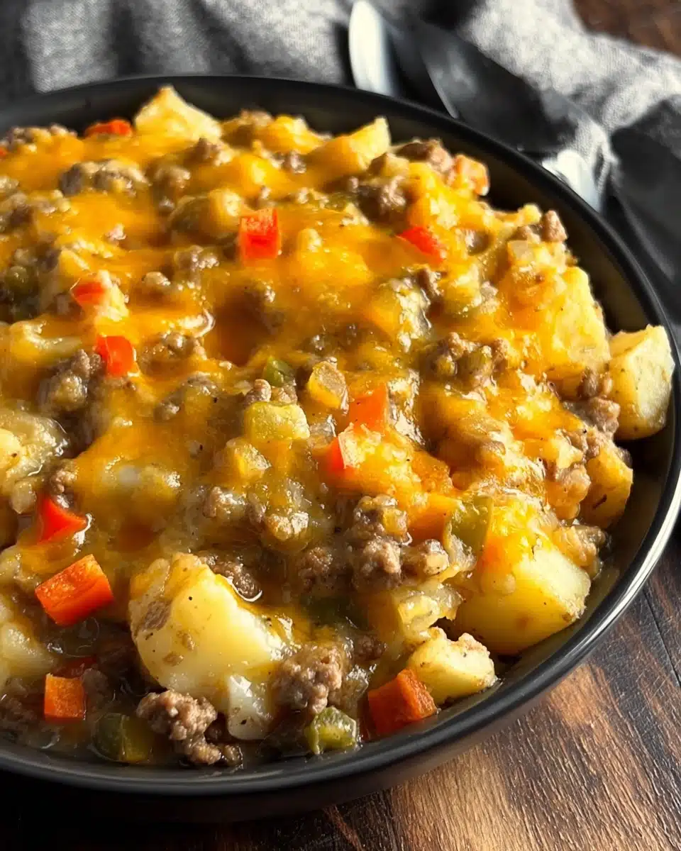 Cheesy Ground Beef & Potato Casserole