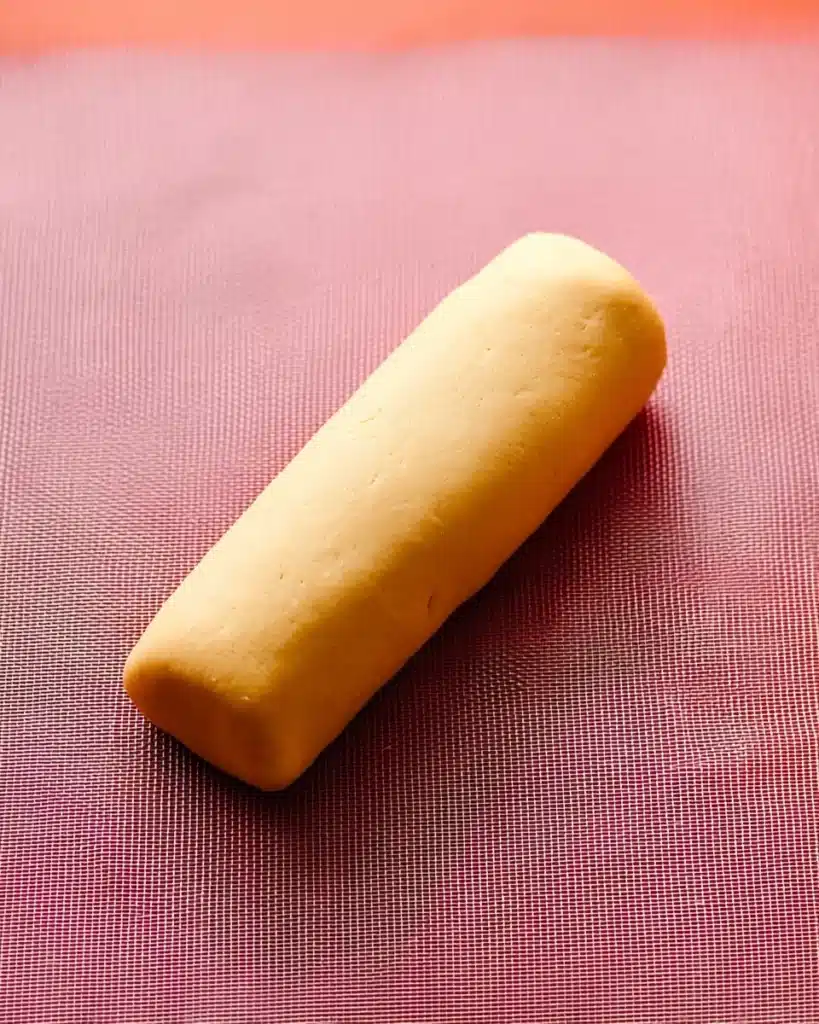 Heart cookies dough log ready to chill