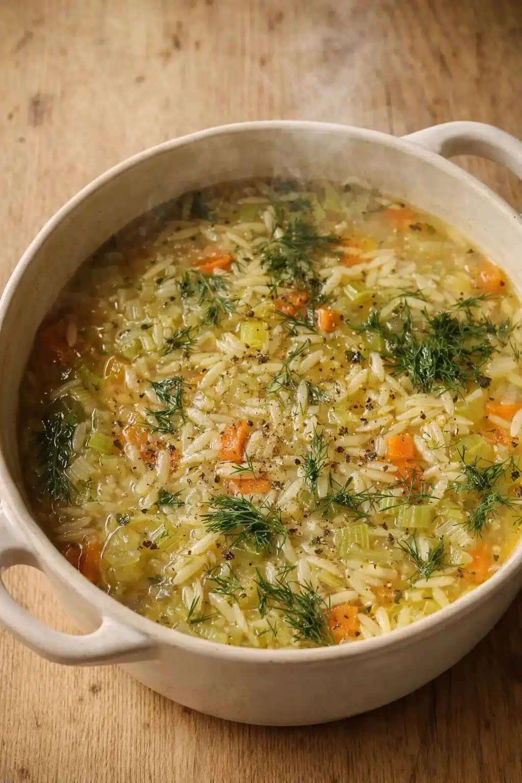Easy Orzo, Leek and Dill Soup (Light, Cozy & Ready in 40 Minutes)