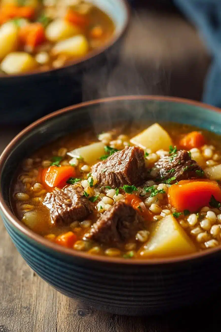 Hearty Crockpot Beef and Barley Soup (Easy Slow Cooker Comfort Food Recipe)