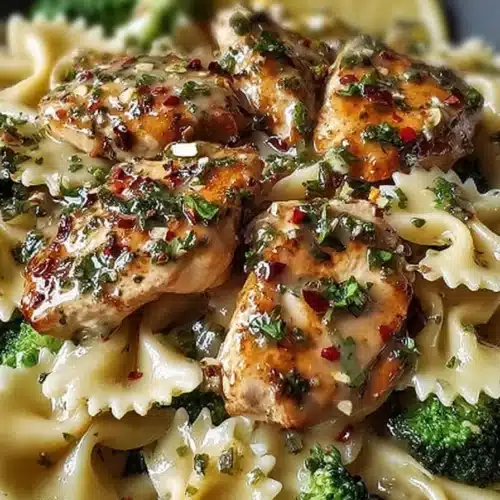 Chicken Pasta with Broccoli Slow Cooker Style 4 Creamy lemon garlic chicken pasta with broccoli and farfalleCreamy lemon garlic chicken pasta with broccoli and farfalle