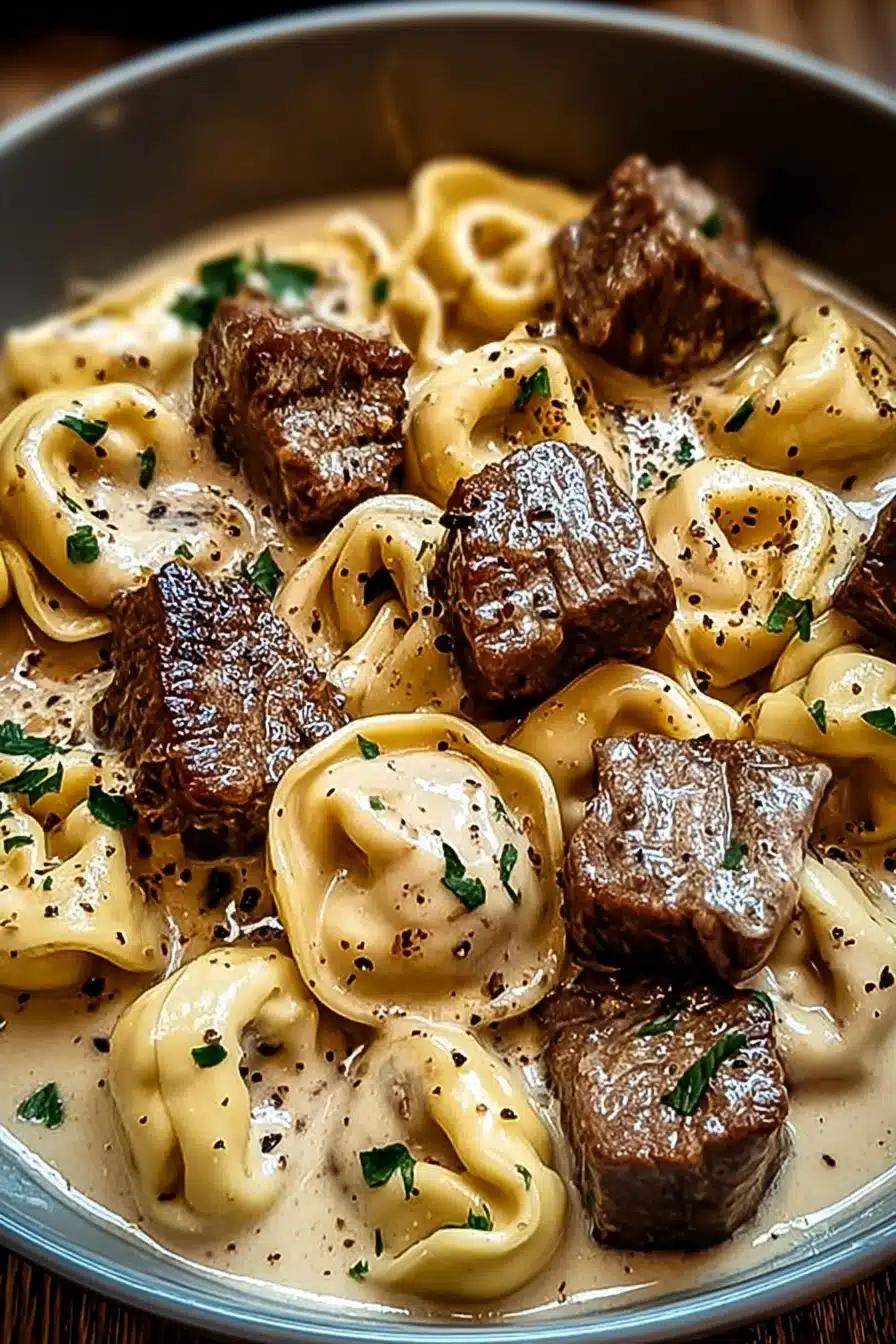 Cracked Garlic Steak Tortellini Irresistible Creamy Dinner