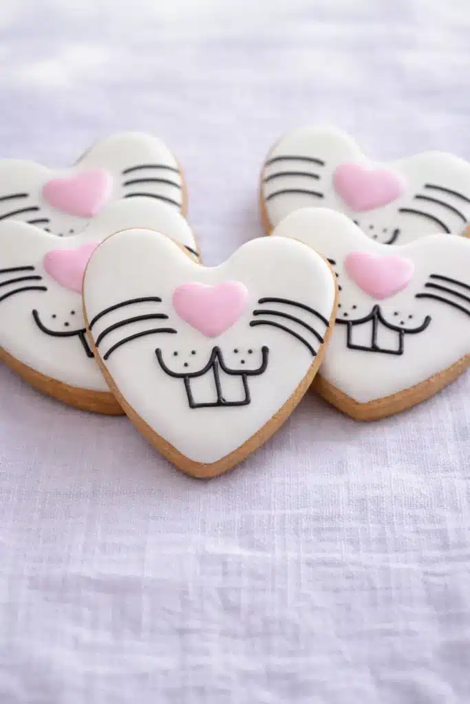 Easter Sugar Cookies 2 Easter Sugar Cookies decorated as bunny face heart cookies