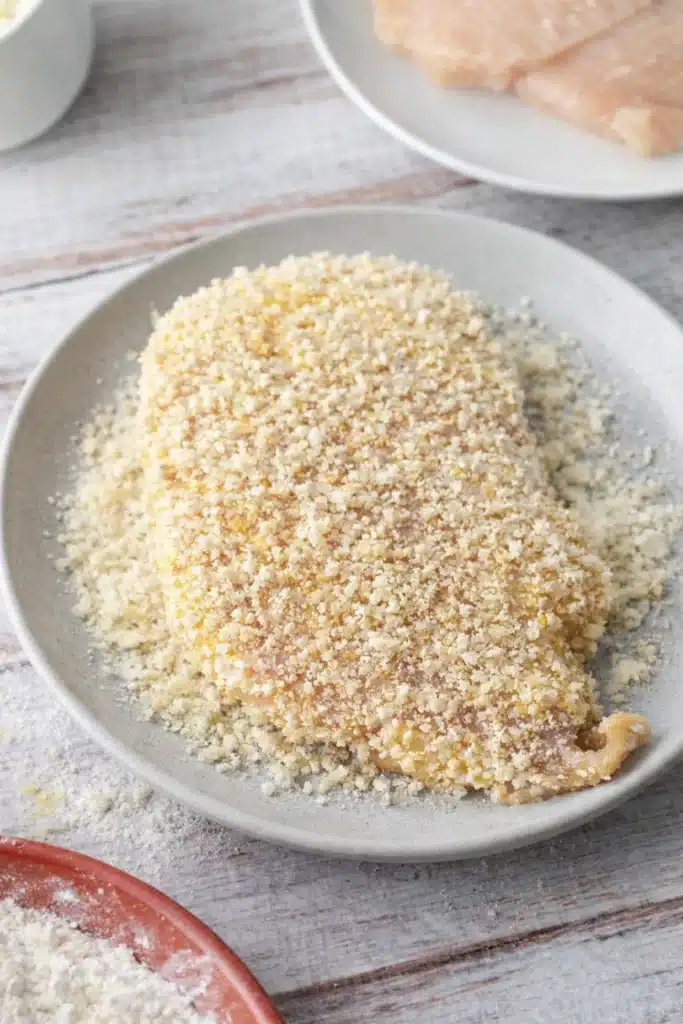 Fried Chicken Cutlets 2 Fried Chicken Cutlets coated in panko breadcrumbs before frying