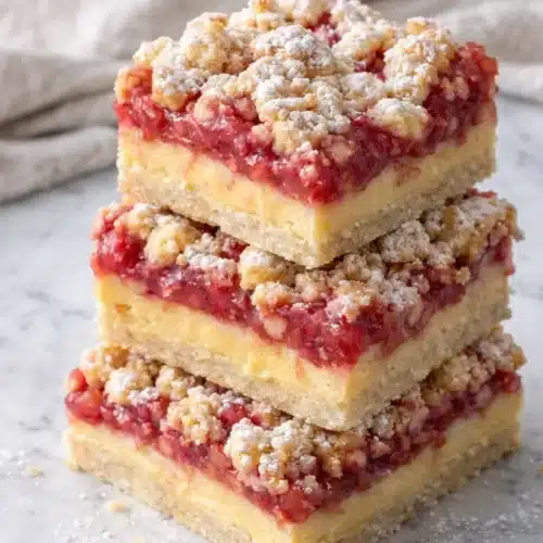 Gluten Free Rhubarb Crumble Bars 4 Gluten free rhubarb crumble bars with custard and buttery crumble topping