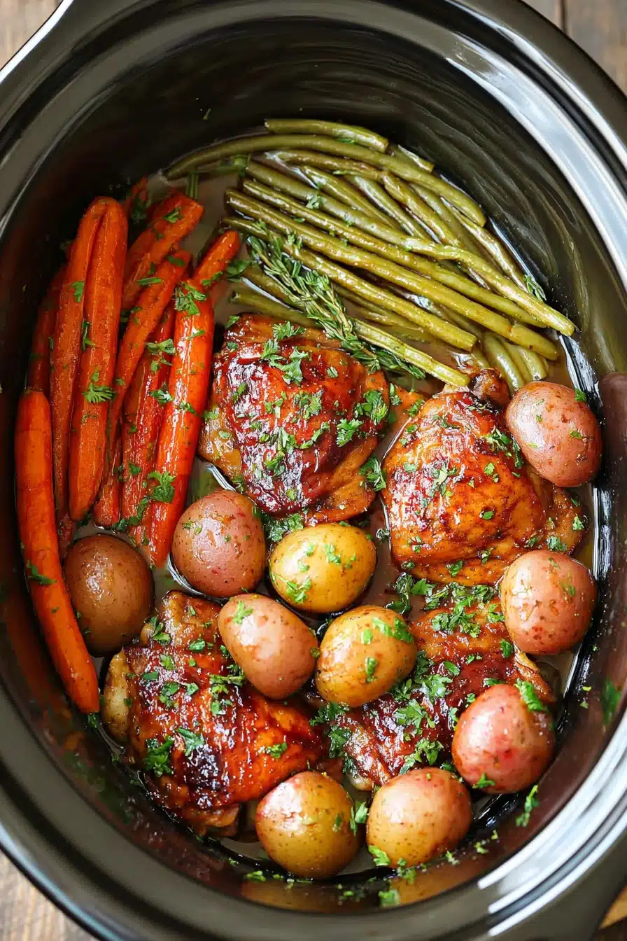 Honey Garlic Chicken and Veggies Slow Cooker Recipe