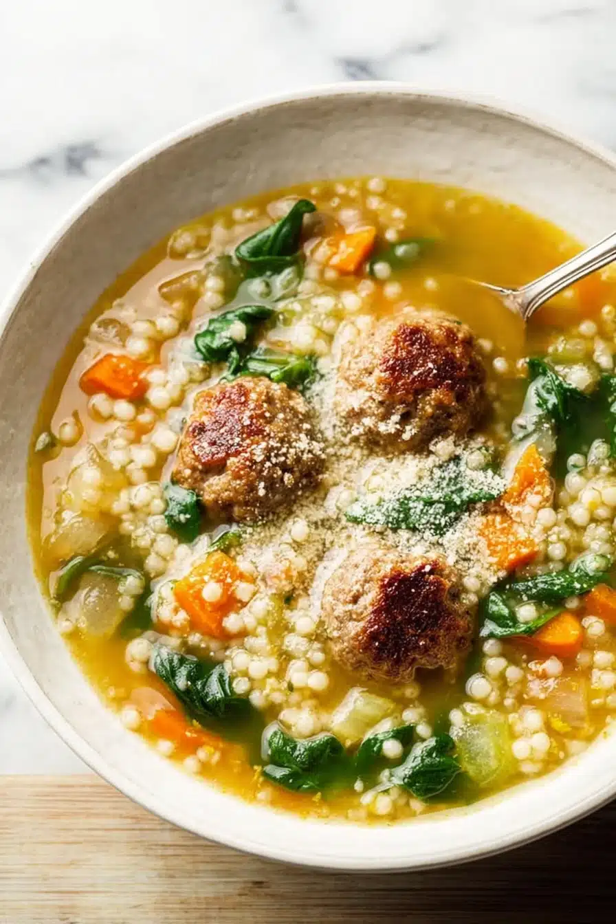 Italian Wedding Soup Recipe with Tender Meatballs