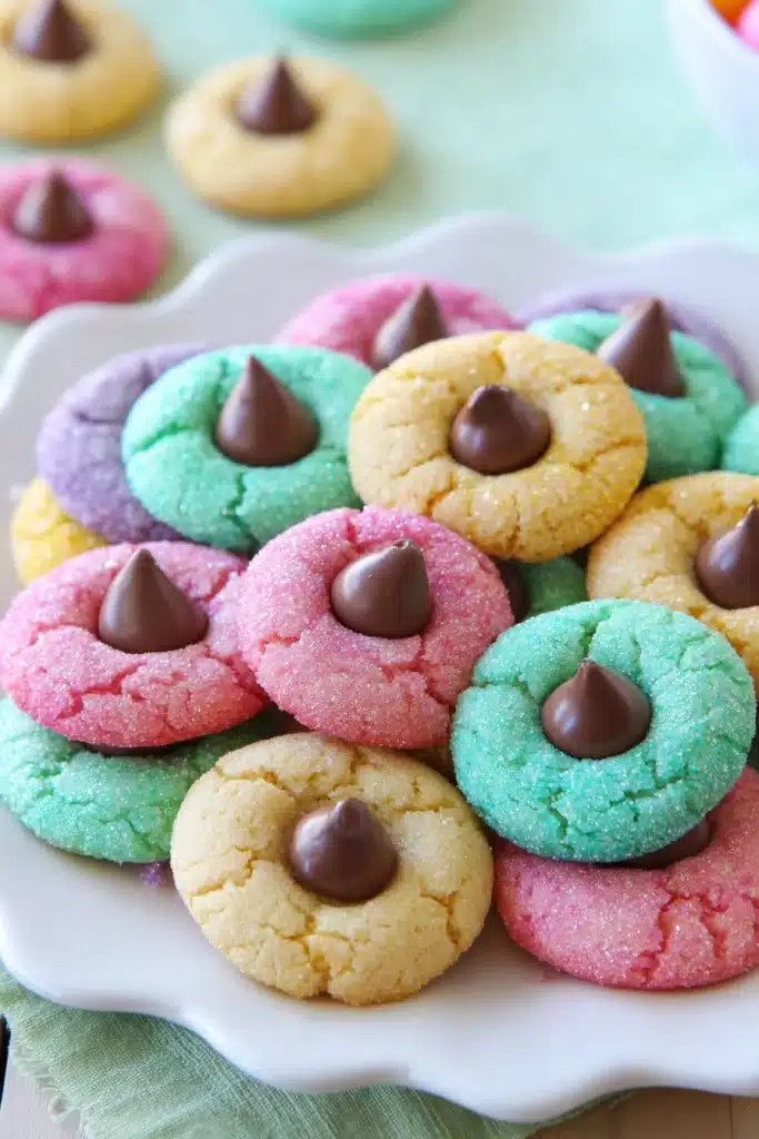 Spring Blossom Cookies 2 Spring Blossom Cookies with pastel sugar and chocolate centers