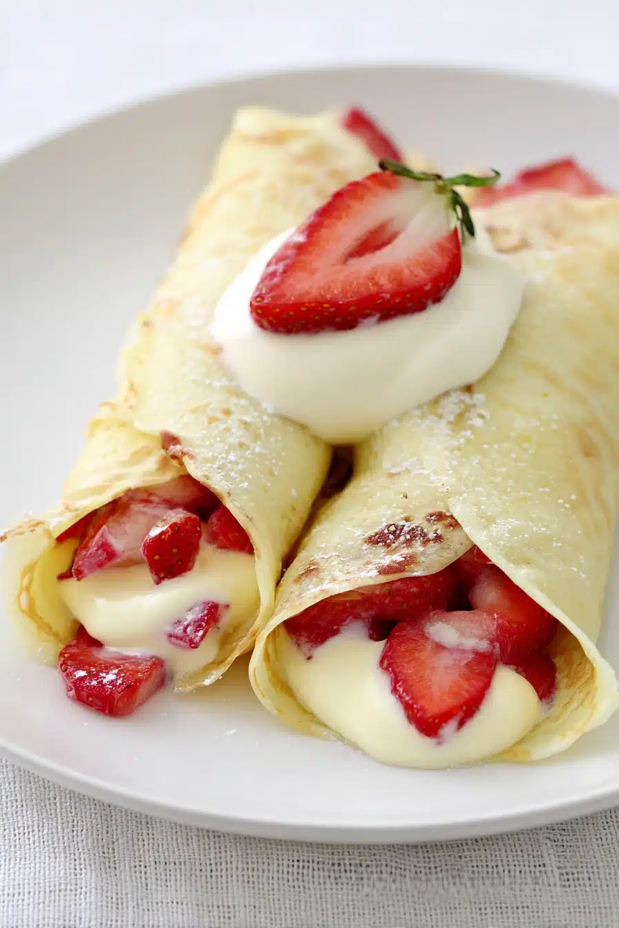 Strawberry & Lemon Cream Crepes