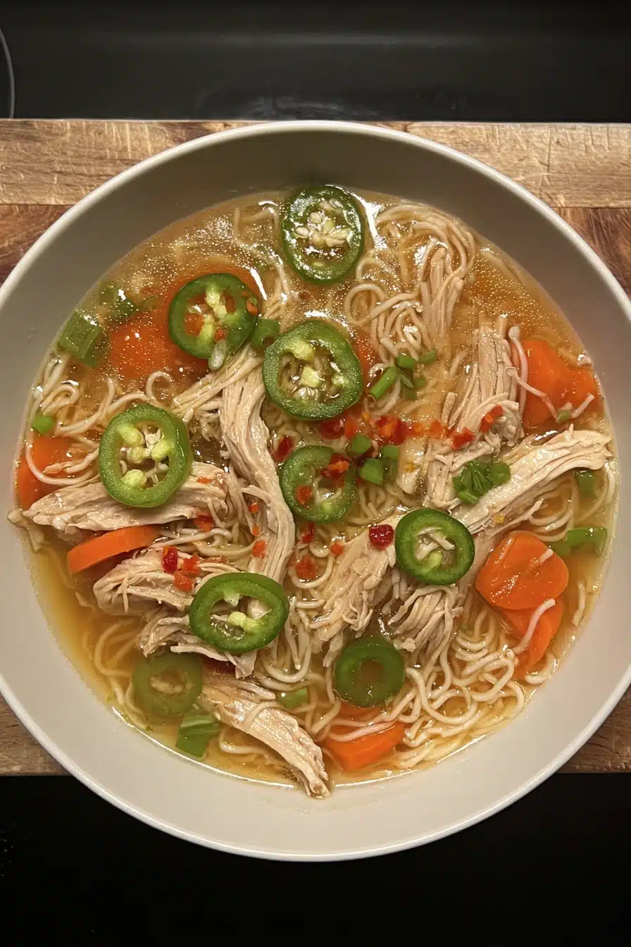 Aromatic Ginger Scallion Chicken Noodle Soup Recipe