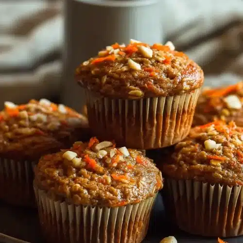Bowl Carrot Oatmeal Muffins Recipe You’ll Love 3 Bowl carrot oatmeal muffins with nuts on plate, soft moist texture