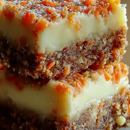 Carrot cake cream cheese bars with creamy filling and moist texture