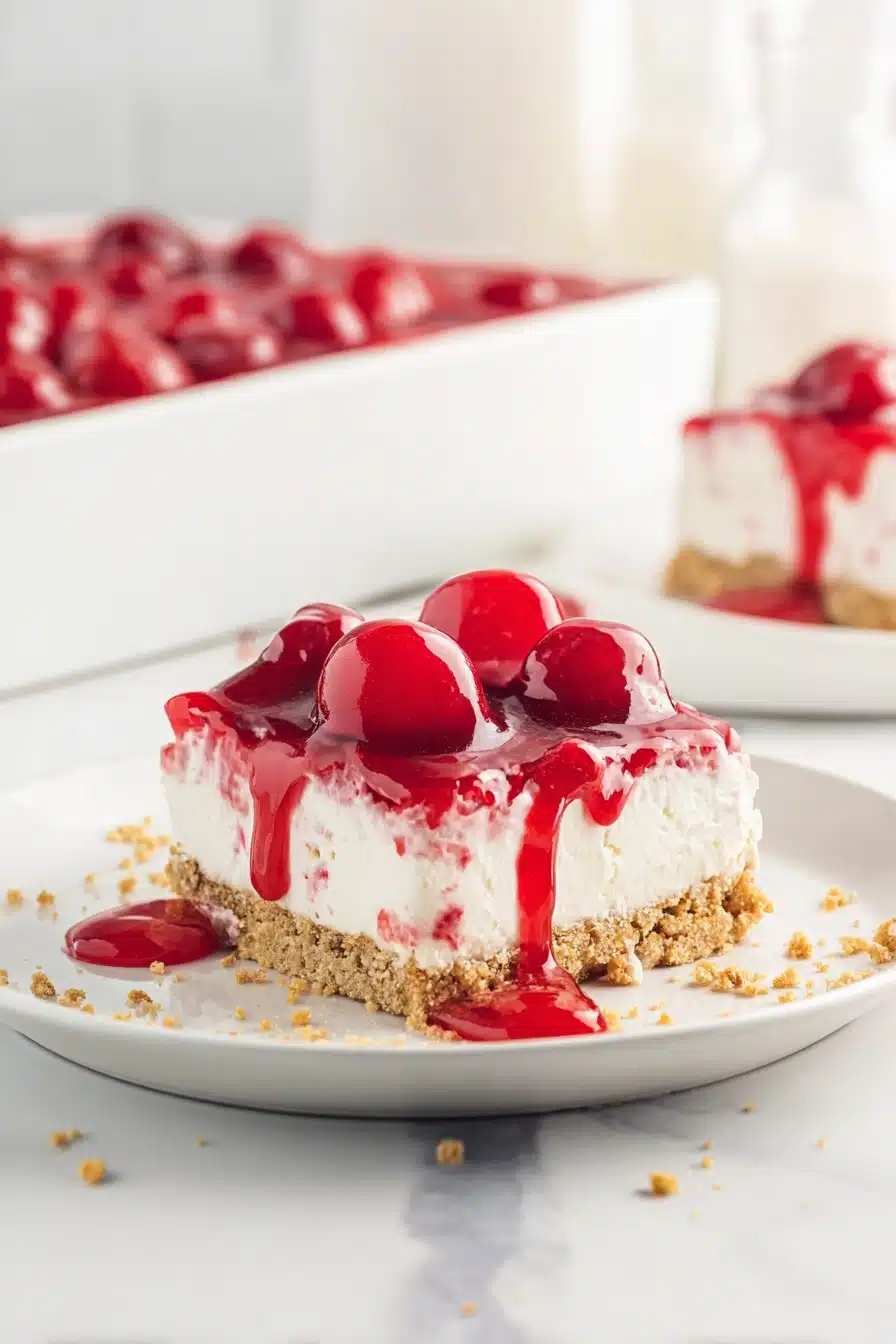 Cherry Delight Easy Creamy No Bake Dessert